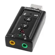 Connector External USB 2.0 to 3D Virtual Audio Sound Card Adapter 7.1 CH 3.5mm