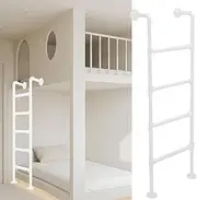 Step Ladder Attic Bunk Bed Ladder, White Metal Ladder Stairs Heavy Duty Basement Egress Ladder, Loft Bed Ladder Wall Mounted, Drsyffsup Indoor Outdoor Climbing Ladders(100cm/39in)