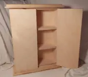 3 Shelf Tabletop Standing Cabinet UNPAINTED SURFACE PINE WOOD