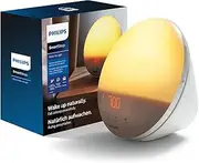 PHILIPS Wake-up Light, Coloured Sunrise Simulation, 20 Light Levels, 7 Natural Sounds, Midnight Light (Model HF3531/01)