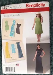 Simplicity Pattern 1357 Misses' Dress in 2 Lengths Sewing Craft Project (H)