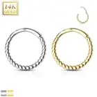 14K Solid GOLD Braided Hoop EAR NOSE Piercing Septum Orbital Daith Helix Rings