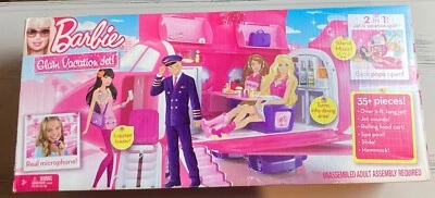 BARBIE: GLAM JET (VACATION PLANE, 2009) +35 PIECES! BRAND NEW IN BOX