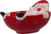 GETAJGHSD Ceramic Christmas Santa Bowl Decorative Candy Serving Bowl for Fruit Dried Snacks Xmas Table Centerpiece Present for Holiday Celebrations Home Decor