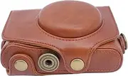 PU Camera Video Bag Case 1/4 Screw Mount SX720 HS SLR with Strap(SX720 Coffee)