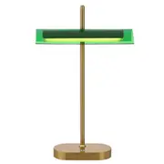 Lyman Modern Table Desk Lamp Light Metal Antique Gold Green Gloss