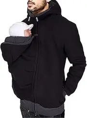 [Jueshanzj] Men's Kangaroo Dad and Baby Carrier Sweatshir