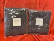 2 Restoration Hardware Stonewashed Drapes 50x84" Charcoal Unlined New In Package