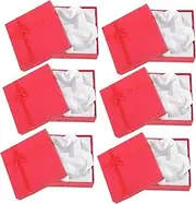 WESIEVYA 6pcs Boxes Bracelet Box Lid Dividers Mini Wedding Favor Boxes Basket Storage Containers Storage Bins Display Earrings Organizer Cube Stand Watches Bracelet Case Cardboard Red