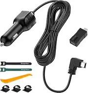 Range Tour Dash Camera Car Charger, Mini USB and Micro USB Interfaces, L-Type Driving Recorders Power Cord Universal Car Adapter Power Cord 4m/13.12ft 12V/24V to DC5V 3A