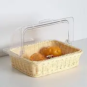 Bread Basket ALEC Fresh-Keeping Dust Cover PC Square Food Cover Transparent Food Cover Bread Snack ALEC Fresh-Keeping Dust Cover (Size : 33x27x17cm)
