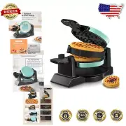Nonstick Belgian Waffle Maker with Locking Lid & Cool Touch Handle - 1400W