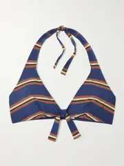 [Eres] Eres - Cap Striped Halterneck Bikini Top - Blue - FR 38 FR 38 Blue