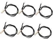 LOEFLIFA 6pcs Air Conditioning Temperature Sensor Replacement Copper Sensor Air Conditioner Freeze Sensor 20k Temperature Sensor Double Thermistor Probe Monitoring Sensor Black Rubber