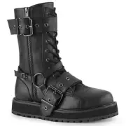 Demonia Valor-220 Gothic Punk Rock Biker Platform Boots