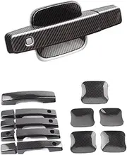 Compatible for Land Rover 90 110 130 Defender 20-25 Glossy Black with Smart Key Hole Exterior Door Handle Cover Trim(Style 4)
