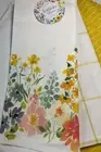 HEATHERLEE CHAN KITCHEN TOWELS (3 )WHITE YELLOW GREEN BLUE 100% COTTON NWT