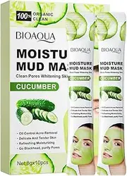 Cucumber Moisture Mud Mask, 8g x 10pcs, The Upper Face Is Moisturized And Does Not Pull Out Dry, Deeply Purifies Blackheads, Absorbs Oil, Refreshes And Beautifies The Skin, Leaving The Skin Clean, Smooth, Tender, And Soft.