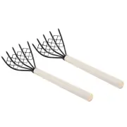 2Pcs 15" 5-Tine Claws Hand Rake Shell Clam Digger Dig Seafood Rake with Mesh Net
