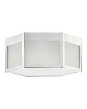 JONATHAN Y Minimo 13in Hexagon Metal/Frosted Glass LED Flush Mount