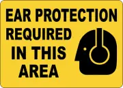 OSHA CAUTION: EAR PROTECTION REQUIRED IN THIS AREA 1| Laminated Vinyl Decal
