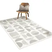 Catzon Modern Rug Fluffy Geometric Washable Non-slip Carpet for Living Room-A