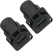 Hoement 2pcs Panel Mount Dual Head D Type Connector Flexible High Speed Data Transfer Stable Surface Mount Design for Secure Connections