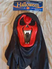 VTG Tagged 90s Fun World Fearsome Faces Scream Mask 'Red Vamp'