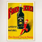 Galrie Fred Zizi Vintage Art Deco Apertif Poster (1932) Timeless Elegance Home Décor, Wood Frame, 50 x 70cm (20 x 28inch)