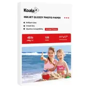Glossy Inkjet Photo Paper 11x17 48lb 100 Sheets for DYE INK Printers 180GSM