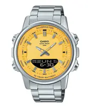 Casio Analog-Digital Combination Yellow Dial Quartz AMW-880D-9AV 50M Mens Watch