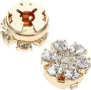 [Holibanna] 2pcs Shirt Button Box Cartoon Amulets Slide Accessories Clothes Hangers Belt Tags Love Memorandum Hooks Clothes Drying Rack Sliver Rhinestone Crystal Flower Cuff Links Rhinestones