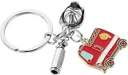 [PACKOVE] Firefighter Keychain Pendant Helmet Fire Extinguisher Fire Truck Charms Decorative Keychain for Backpacks Luggage Bags Unique Firefighting Theme Accessory