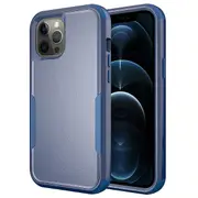 For Apple iPhone 12 Pro Max 3in1 Case Drop Resistant Defender Tradies Hybrid Armor Heavy Duty Rugged Shockproof Tough Cover ( Navy Blue)