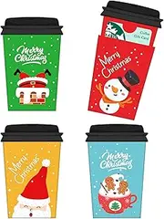 WhatSign Christmas Gift Card Holder - Coffee Gift Card Holders Christmas Card Money Holder for Cash Gift Unique Christmas Coffee Cup Gift Card Holders for Teacher Colleague Staff Coffee Lovers Gifts