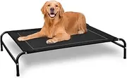 Elevated Dog Bed for Large Dogs，Raised Dog Bed Cot Cooling，Portable Pet Travel Bed for Outdoor，Washable Breathable Mesh Pet Bed with Metal