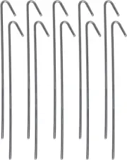 Pinnacle Mercantile Tent Stakes Metal Garden Edging Fence Hooks 9" 10 Pack