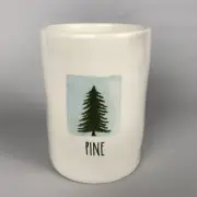 Rae Dunn Magenta Christmas BALSAM PINE JAR CANDLE - White /Green Pine Tree