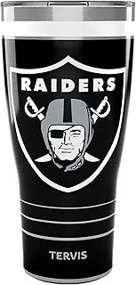 Tervis Traveler NFL Las Vegas Raiders - MVP Triple Walled Insulated Tumbler Travel Cup Keeps Drinks Cold & Hot, 30oz, Stainless Steel