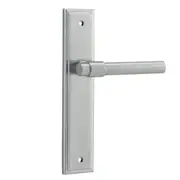 Iver Helsinki Door Lever Handle on Stepped Backplate Brushed Chrome