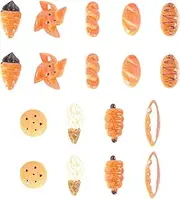 [KONTONTY] Bread Resin Phone Case Charms 18pcs Set Hairpin Charm for Diy Craft Decor Phone Case Accessory Random Style