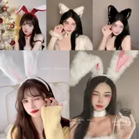在飛比找蝦皮購物優惠-日韓女装#兔子耳朵發箍女 髮箍 頭飾 兔女郎 兔耳朵 頭飾紅