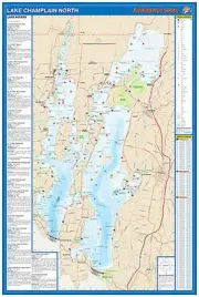 Lake Champlain North Fishing Wall Map (Quebec waters to South Hero)-S456