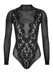 Wolford Flower Lace Stretch-knit Bodysuit - Black - L (UK14 / L) L (UK14 / L)