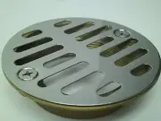 2" CAST BRASS SHOWER DRAIN WITH CHROME STRAINER SEE PHOTOS! FREE SHIPPING! KB