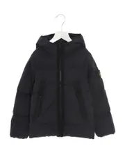 TEEN logo-patch feather-down jacket 10Y blue