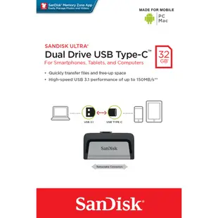 SanDisk 32GB 32G Ultra SDDDC2 Type-C USB OTG 隨身碟 BSMI D31490