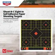 Birchwood Casey Shoot-n-c Sight-in Self Adhesive Paper Shoot 12" Targets 34214