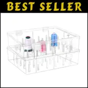 Compact Stackable Thread Storage Boxes for 60 Tall Spools - Clear Organizer Set
