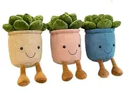3 PCS Cute Potted Plush Toy Decorated Plush Doll Mock Cactus Plant Cute Potted Plush Toys Decorated with Cactus Plants, Plush Dolls, Soft and Fun Home Decoration Accessories
